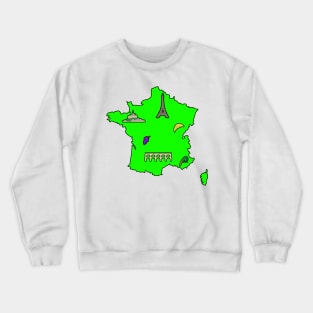 France travel map - Highlights Crewneck Sweatshirt